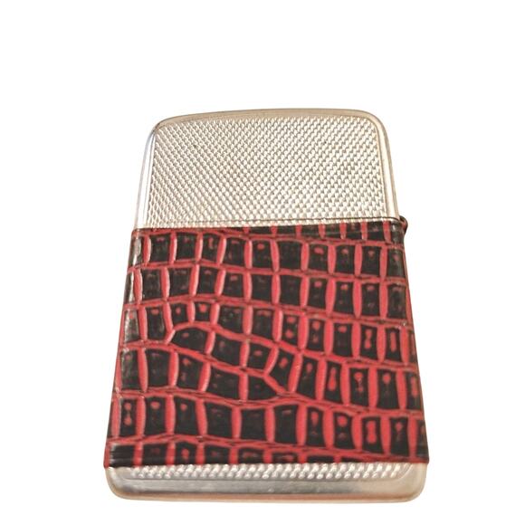 Storm King Torch Lighter Aluminum Red Alligator Design Sides Vintage Collectible - Picture 1 of 5